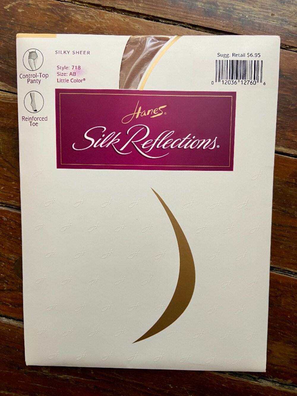 NEW Vintage 90s Hanes Silk Reflections Control Top Pantyhose AB Little Color 718